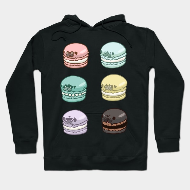 Pug Macarons Hoodie by huebucket